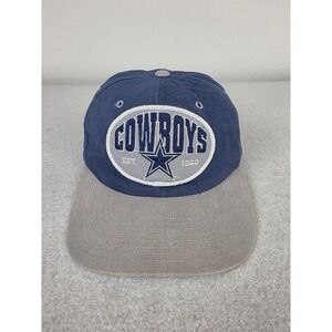Vintage Dallas Cowboys Nutmeg Snapback‎ Hat Blue Silver Patch Cap